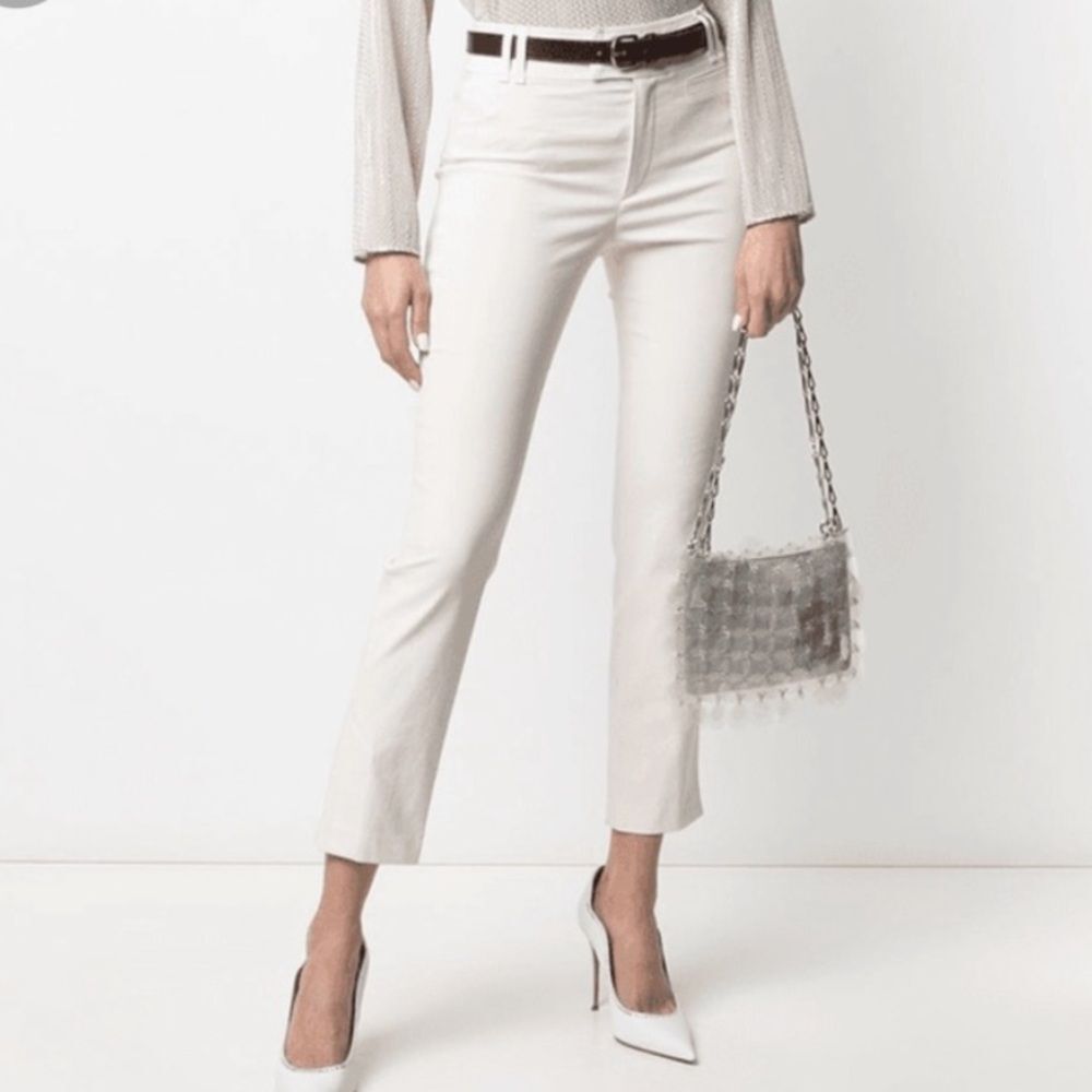 NWOT new Isabel Marant Lovida khaki stretch Cotton Pants high rise sz 38 - Picture 4 of 14